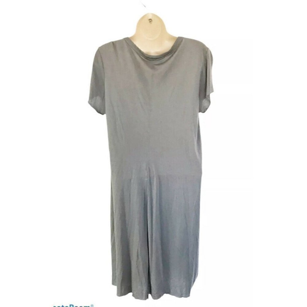 A.L.C. Gray Draped Front Tee Shirt Dress - Picture 3 of 8